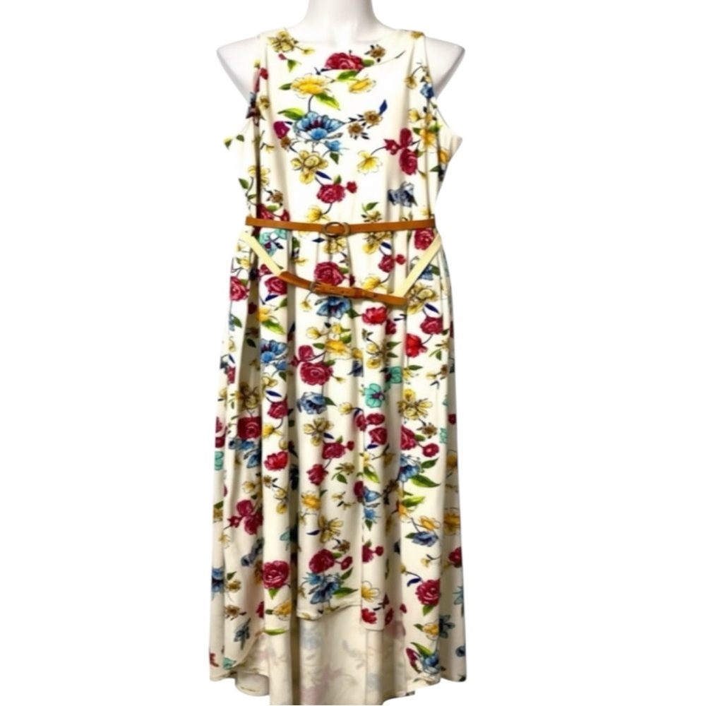 PAPER DOLL Maxi Dress, Hi Lo, Floral, Sz 16, XXL, Sleeveless, Garden girl